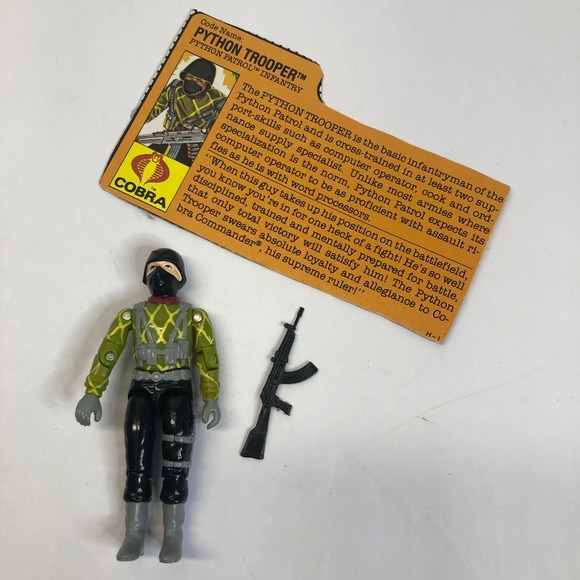 GI Joe Other - GI Joe Cobra Python Trooper Action Figure 1989 With File Card & Weapon